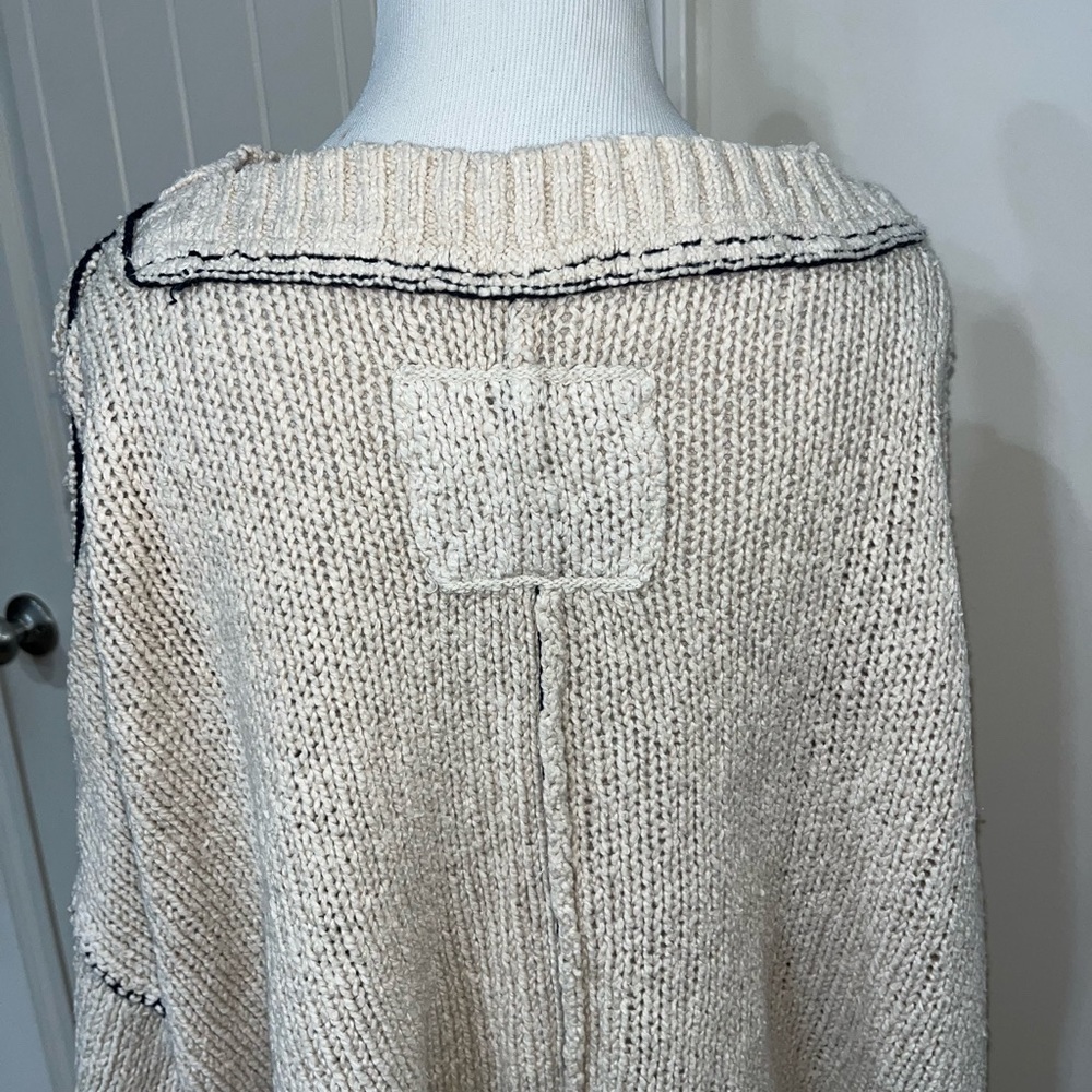 We The FreeMorgan  Cream Cable Knit Sweater oversized - Picture 3 of 6